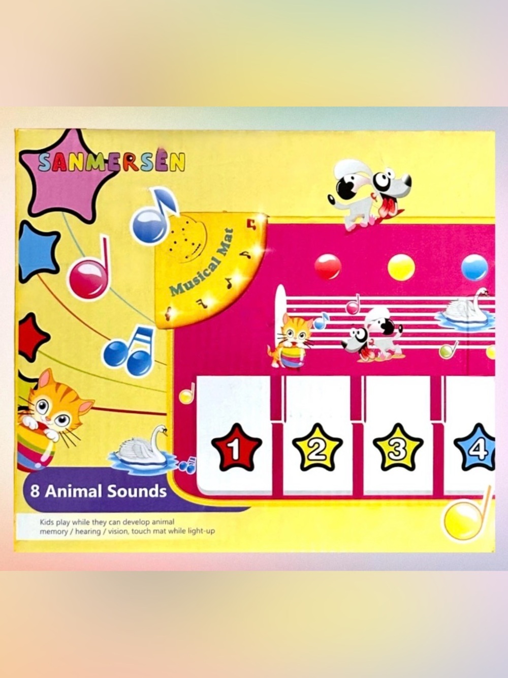SANMERSEN Piano Mat 39.5" 8 Animal Sounds Musical Educational